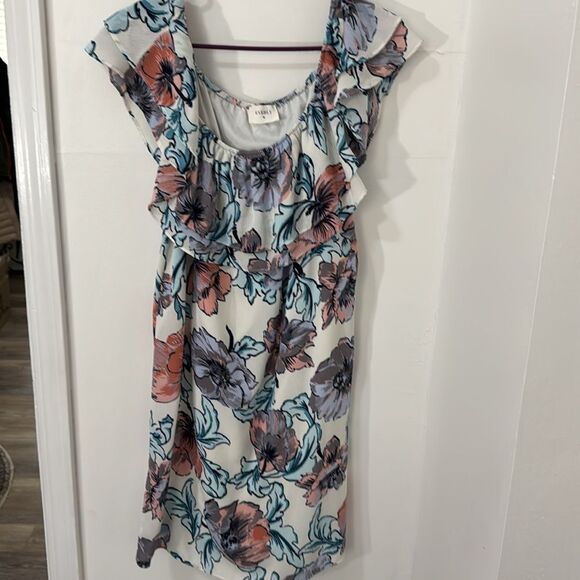 EVERLY Floral Off-Shoulder Dress Size L - Picture 3 of 9